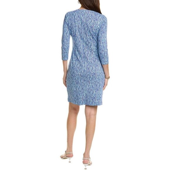 J McLaughlin Catalyst Dress Catalina Cloth S Blue Aqua Abstract Geo Print - Picture 3 of 8